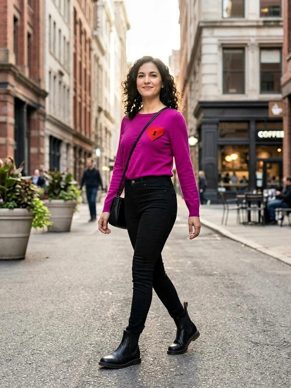 Diane Von Furstenberg Vintage heart-lock long-sleeve sweater Small Purple
Pink